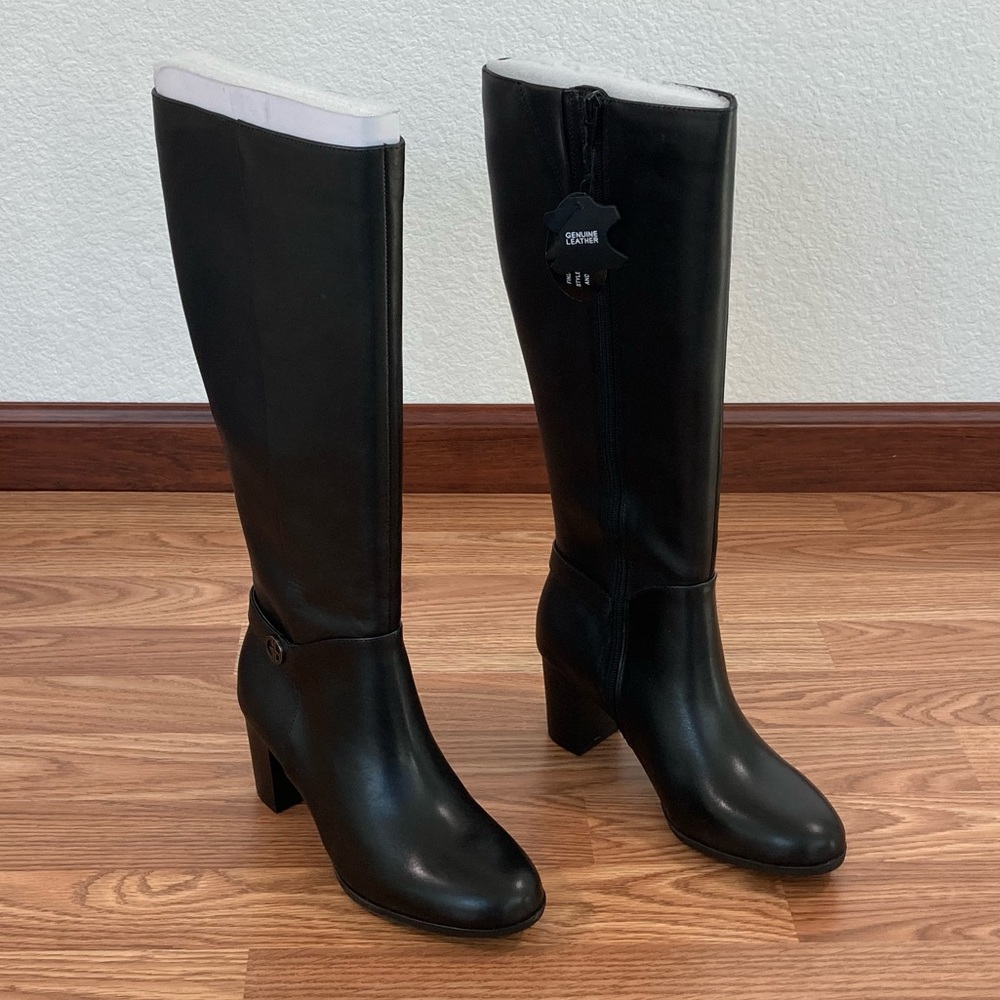 Giani Bernini Women’s Adonnys Leather Knee High Boots Black Size 7
